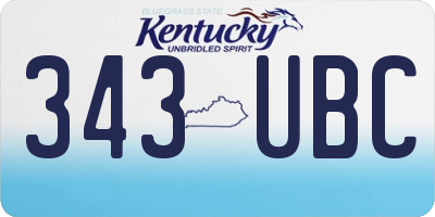KY license plate 343UBC