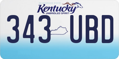 KY license plate 343UBD
