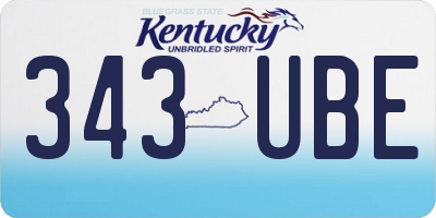 KY license plate 343UBE