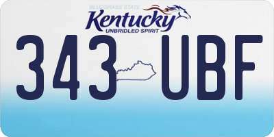 KY license plate 343UBF