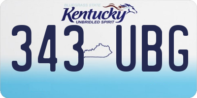 KY license plate 343UBG