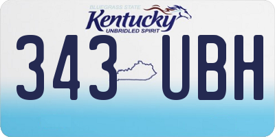 KY license plate 343UBH