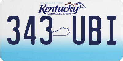 KY license plate 343UBI