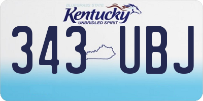 KY license plate 343UBJ