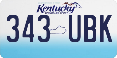 KY license plate 343UBK