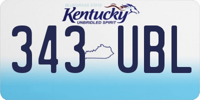KY license plate 343UBL