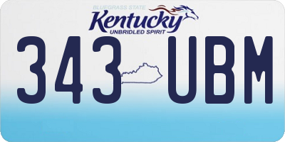 KY license plate 343UBM