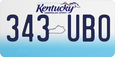 KY license plate 343UBO