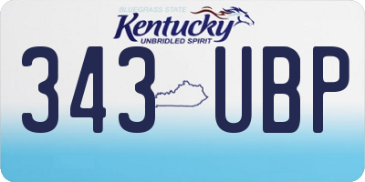 KY license plate 343UBP