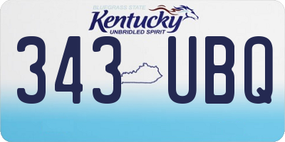 KY license plate 343UBQ