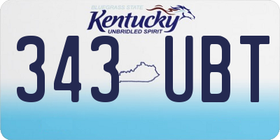 KY license plate 343UBT
