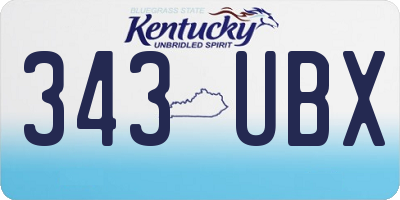 KY license plate 343UBX