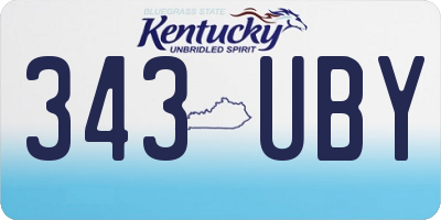 KY license plate 343UBY