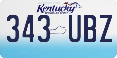 KY license plate 343UBZ