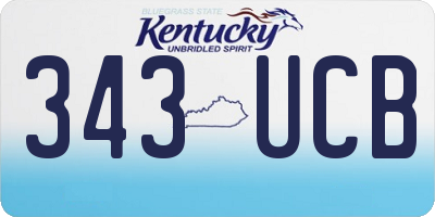 KY license plate 343UCB