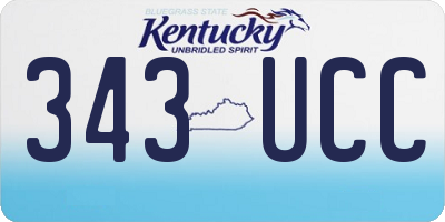 KY license plate 343UCC