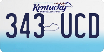 KY license plate 343UCD