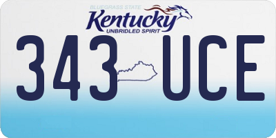 KY license plate 343UCE