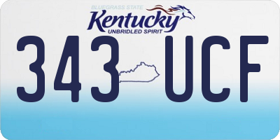 KY license plate 343UCF