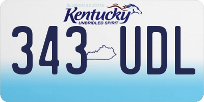 KY license plate 343UDL