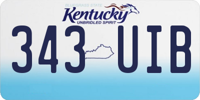 KY license plate 343UIB