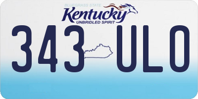 KY license plate 343ULO