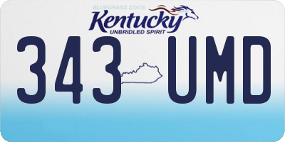KY license plate 343UMD