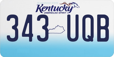 KY license plate 343UQB