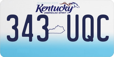 KY license plate 343UQC