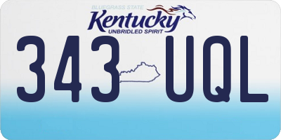 KY license plate 343UQL
