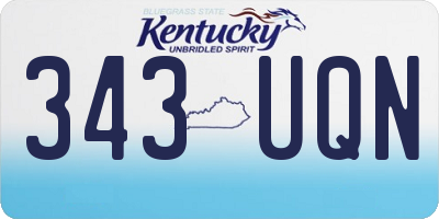 KY license plate 343UQN