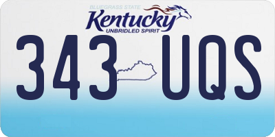 KY license plate 343UQS