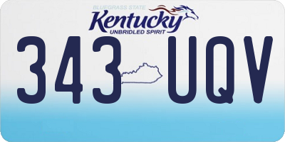 KY license plate 343UQV