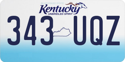 KY license plate 343UQZ