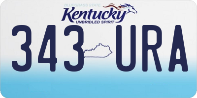 KY license plate 343URA