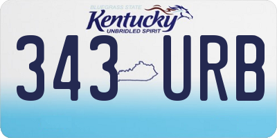 KY license plate 343URB