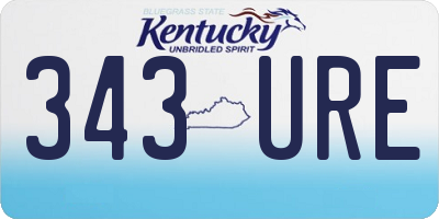 KY license plate 343URE