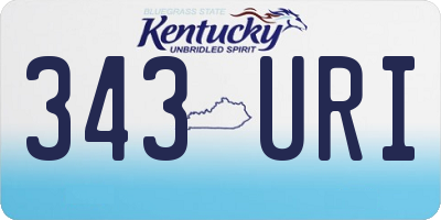KY license plate 343URI