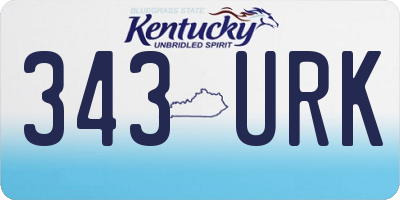 KY license plate 343URK