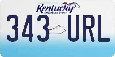 KY license plate 343URL