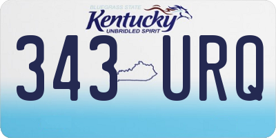 KY license plate 343URQ