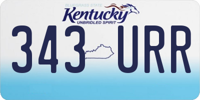 KY license plate 343URR