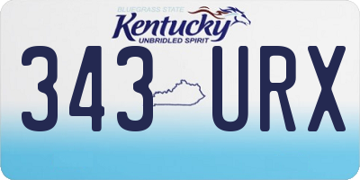 KY license plate 343URX