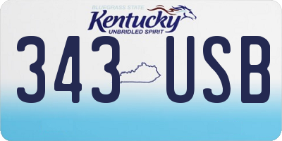 KY license plate 343USB