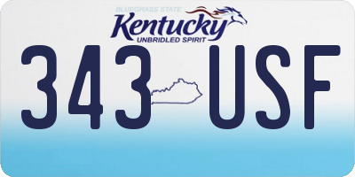 KY license plate 343USF