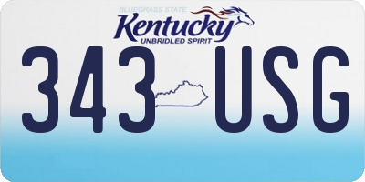 KY license plate 343USG