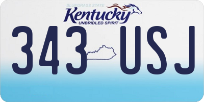 KY license plate 343USJ