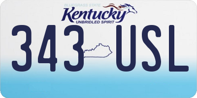 KY license plate 343USL