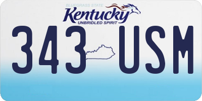 KY license plate 343USM