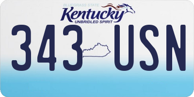 KY license plate 343USN